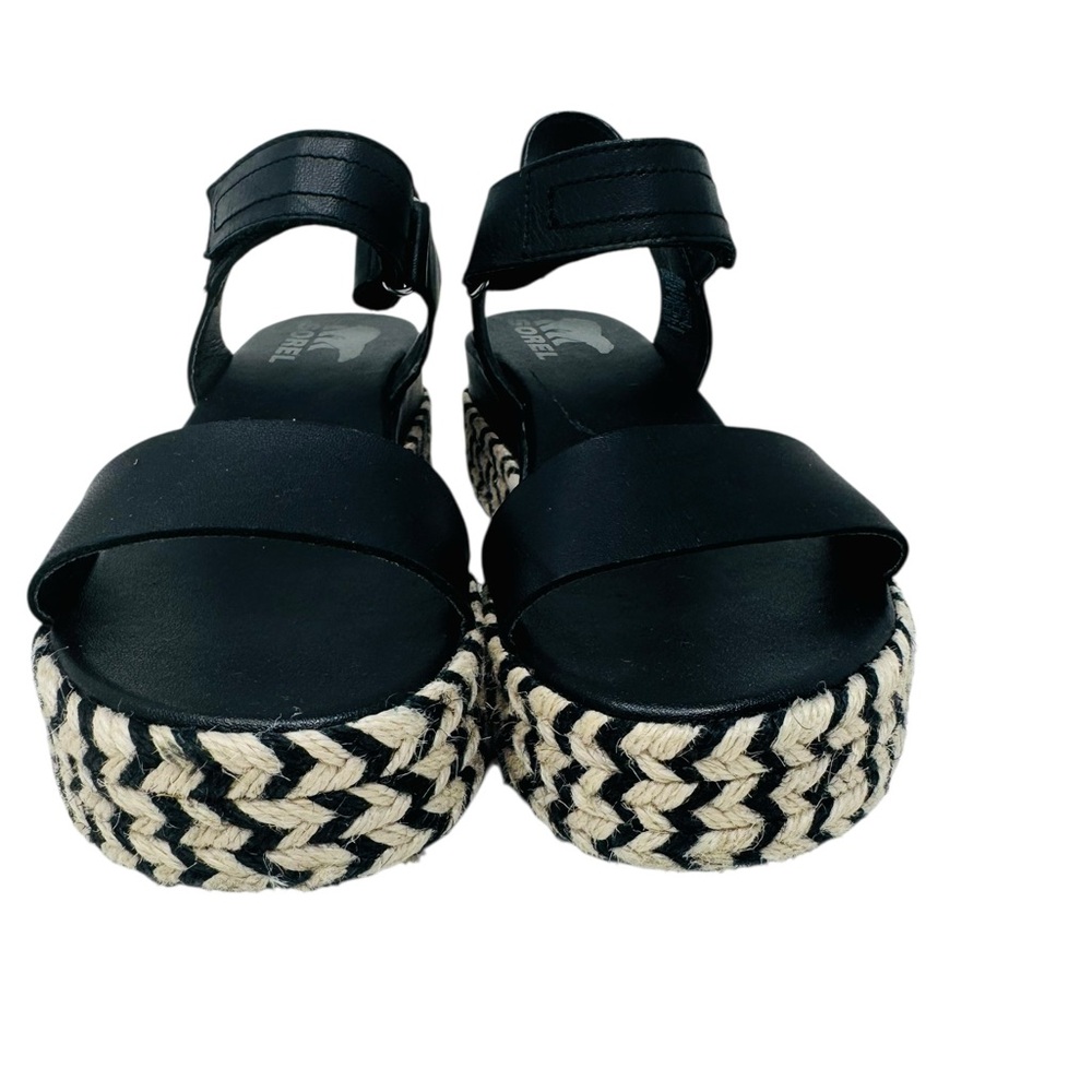 Sorel N6053 Womens Black/White Cameron Flatform Wedge Sandals Size US 6 - Picture 3 of 7